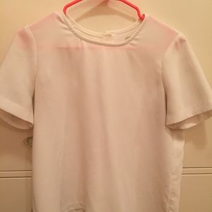 Madewell White Button Back Top